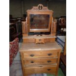 Pitch pine dressing table