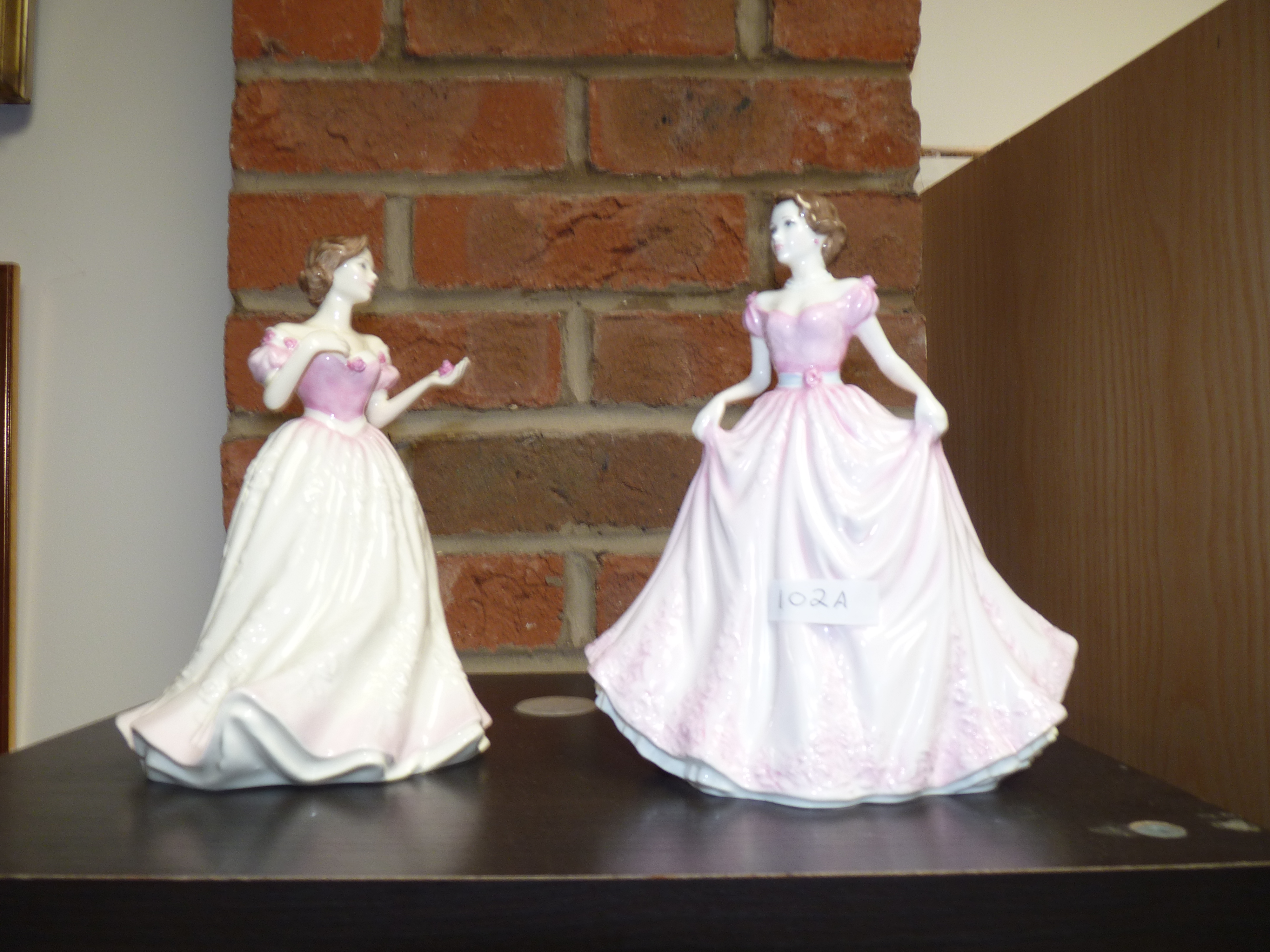 Pair of pink Royal Doulton ladies