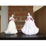 Pair of pink Royal Doulton ladies