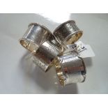 4 x Silver napkin rings (124g)