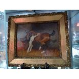 Oil on board of horse - signed AVB