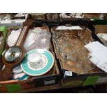 2 boxes of misc. incl tureen, plates, glassware