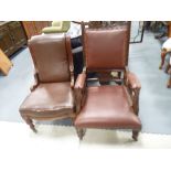 2 Edwardian ladies and gents chairs