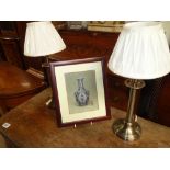 Pair of lamps and picture