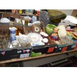 4 boxes of misc. incl coins, books, crockery