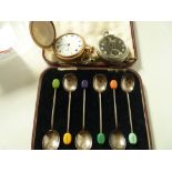 2 x pocket watches and Silver spoons