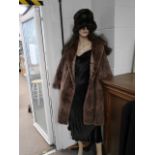 Fur coat and hat