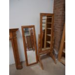 2 x pine mirrors