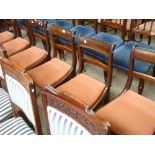 6 x Victorian mahogany dining chairs