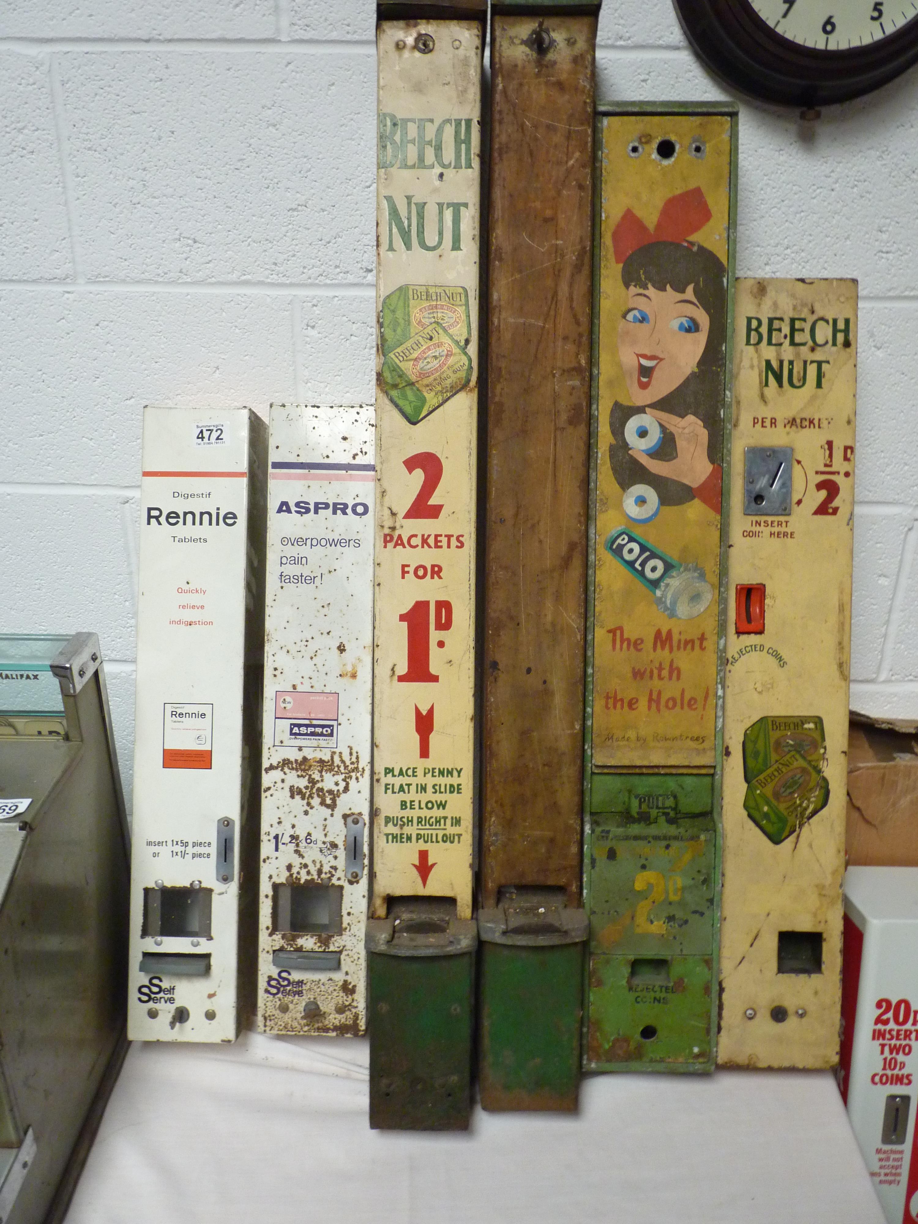 Early Vending machines - Rennie, Aspro, Beech Nut, Polo + 1