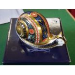 Crown Derby garden snail paperweight