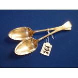 Pair of large silver tablespoons total weight 153g