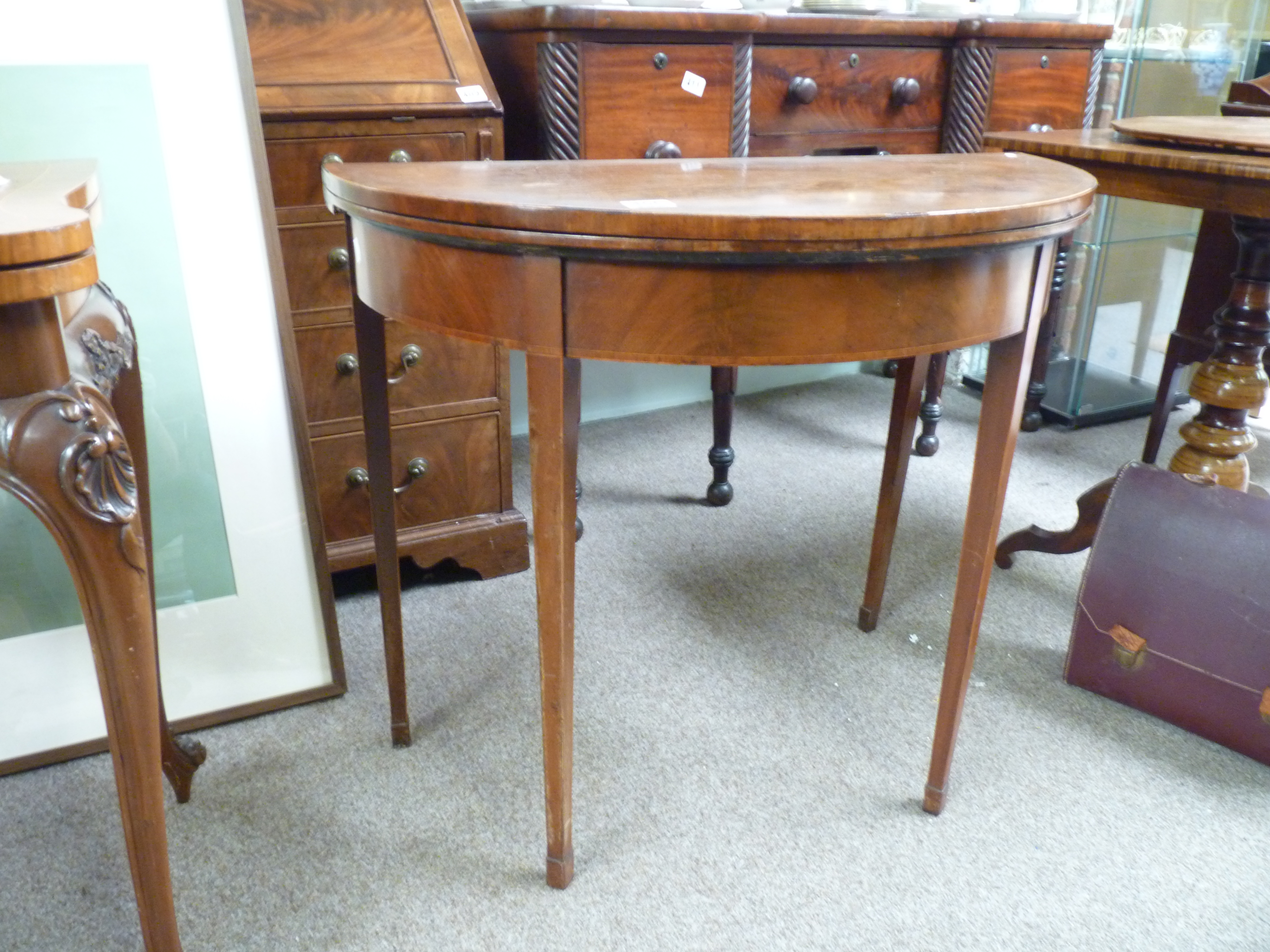 Georgian mahogany fold over games table