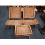 2 Wicker chairs and stool