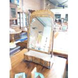 Queen Anne style walnut dressing table mirror