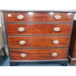 Antique Mahogany and black chest