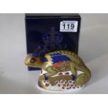 Crown Derby Chamelion paperweight