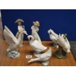 Collection of Nao and Continental birds and figurines