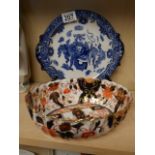 Copeland Spode Imari bowl and blue and white Doulton plate D/D