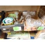 2 boxes of crystal, glass beswick etc.