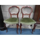 2 Victorian mahogany dining chairs