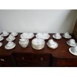 Shelley tea service - 11 cups and saucers, 12 tea plates, 2 serving plates, sugar and cream jug, 3