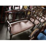 Mahogany parlour suite - sofa, 2 carvers and 2 chairs
