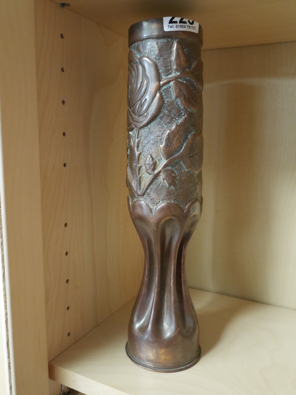 Rose detailed trench art shell