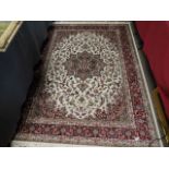 Red & Cream Keshan Rug - 2.0 x 1.4m