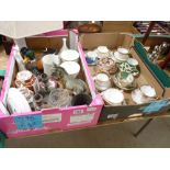 2 boxes of Cabinet Tea Sets & Ceramics inc Royal Albert