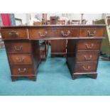 Repro. Mahogany pedestal desk