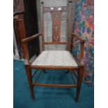 Art Nouveau style oak arm chair