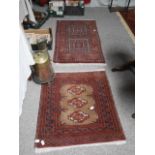 2 rugs (brown) 1.22m x 0.74m, 88cm x 80cm