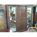 Victorian mahogany wardrobe/dressing cabinet 7' wide