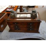 Antique Desk & Inkwell Set