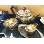 Victorian silver teaset, total weight 807g