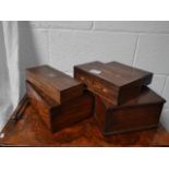 5 x Antique Wooden boxes