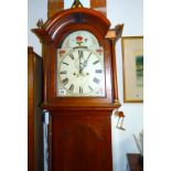 Oak grandfather clock painted face by Jo Dalgety Arbroath