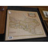 Framed map of the North Riding of Yorkshire