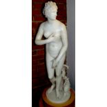 Italian marble Venus Di Medici on plinth 43" height excellent condition