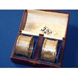 2 x Silver napkin rings