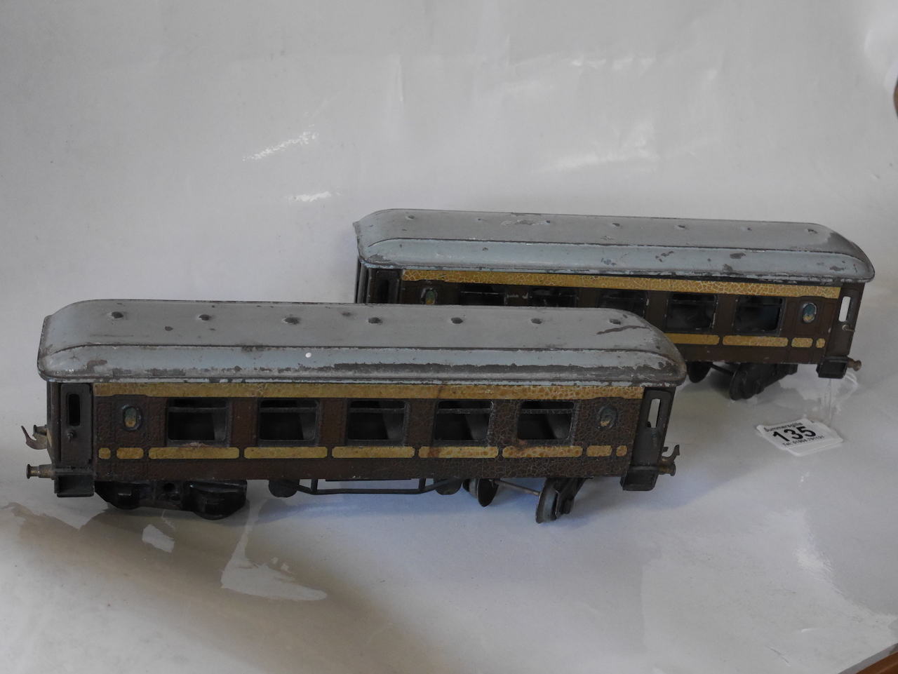2 x tin carriages