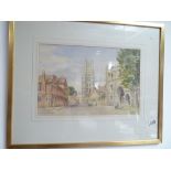Alfred Gill watercolour "The Kings School, Ely"