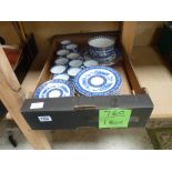 1 box blue and white tea set etc,