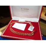 H Samuel cased 9ct gold link chain
