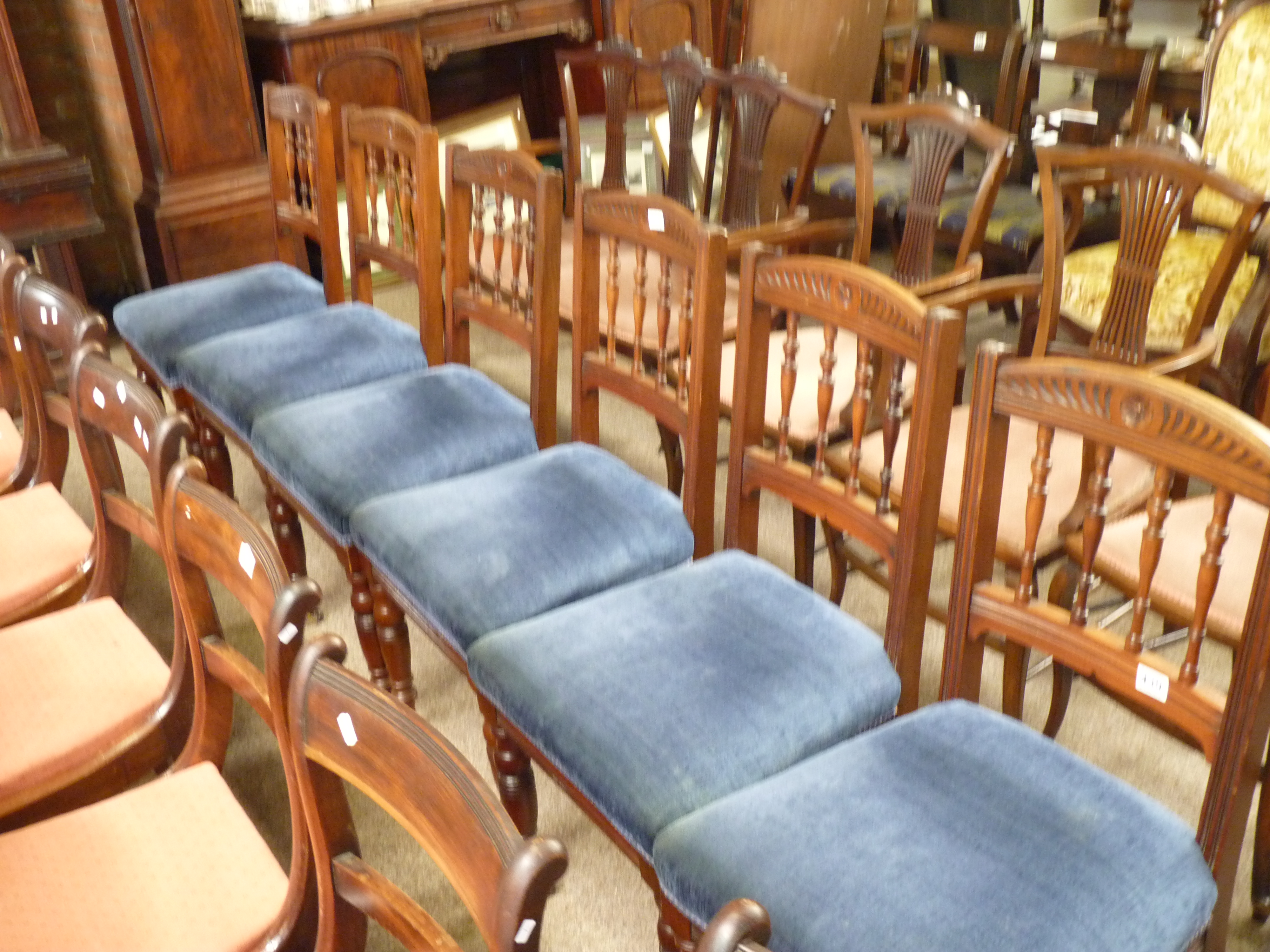 6 Edwardian mahogany dining chairs