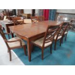 Repro. Mahogany dining table and 8 chairs