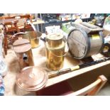 Brass pans, copper etc.