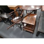 Farmhouse chair and walnut Canterbury
