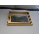 Pair of Victorian mountain scene oil paintings